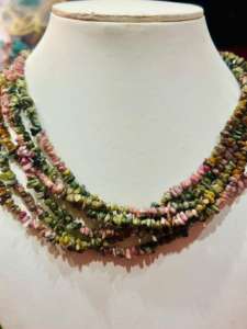 Listo para enviar, hebra larga de 38 pulgadas de cuentas de piedra multiturmalina pulidas naturales sin cortar, multiturmalina - Product Image 6