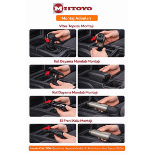 Para Honda Civic FD6 2006-2012, Juego de 3 Piezas: Palanca de Cambios Manual, Freno de Mano y Reposabrazos, Hechos de Plástico y Aluminio Duraderos - Product Image 3