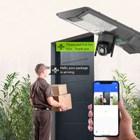 Farola Solar con Cámara 4G Wifi, Lámpara Solar de Monitoreo para Exteriores, Cámara CCTV Inalámbrica con Red, Cámara Solar de 300W 500W