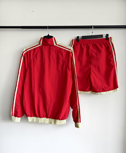 Conjunto de Chaqueta y Pantalones Cortos Deportivos de 2 Piezas, Color Sólido Personalizado, Diseño de Parches Digitales, 100% Algodón, Impermeable, Transpirable, para Invierno - Product Image 1