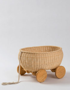 Adorable panier de rangement de jouets tissés en forme de renard rangement en osier fantaisiste inspiré des animaux pour l'organisation de la chambre des enfants poussettes bébé - Product Image 2