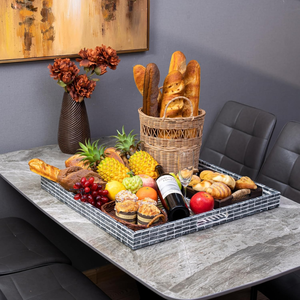 Vente en gros de nacre naturelle extra large plateau ottoman avec poignées d'insertion plateaux de service de luxe surdimensionnés du Vietnam - Product Image 5