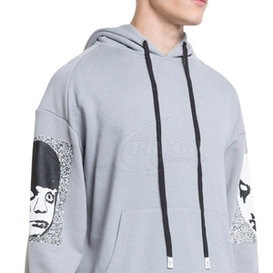 Men Hoodie 100% Cotton Fleece Pullover <b>Sweatshirt</b> Full Sleeve Custom Logo Printing Winter Wear Bulk Wholesale OEM Supplier - Product Image 4