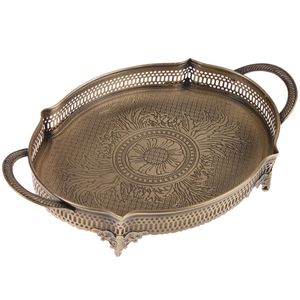 Plateaux de service décoratifs en laiton et aluminium faits à la main, finition luxueuse, pour hôtel, maison et décoration de table - Product Image 5