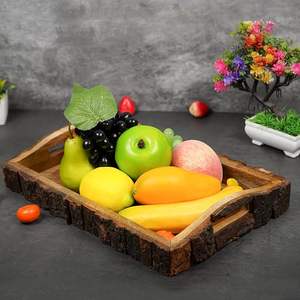 Plateau rectangulaire en bois de manguier, plateau de service imbriqué fait à la main et fabriqué à la main-Taille (37x25x6 cm) Fabriqué par Saharanpur Artisans - Product Image 3