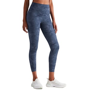 Leggings de yoga taille haute tie-dye, longueur intégrale, extensibles dans quatre directions, en spandex et polyester, pantalon de fitness pour femme, motif dégradé de couleur - Product Image 1