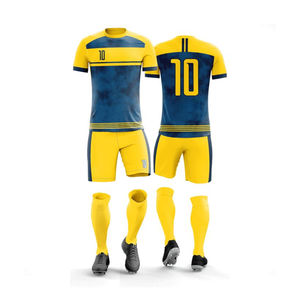 Conjuntos de Uniformes de Fútbol para Hombres Adultos, Camiseta y Pantalones Cortos de Entrenamiento Personalizados, Impresión Digital, Ropa Deportiva de Poliéster Transpirable para Equipos - Product Image 4