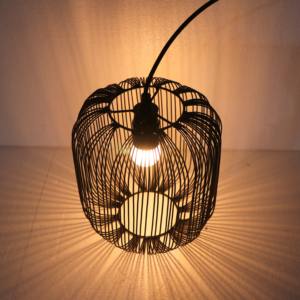 Industrial <b>Vintage</b> Black Pendant Light Matte Finish Farmhouse Rustic Carved Design Adjustable Height Dimmable Warm White for - Product Image 4