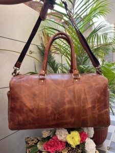 Nouveau sac à bagages de voyage unisexe de grande capacité en cuir Crunch tendance avec sangle réglable et fermeture à glissière - Product Image 2