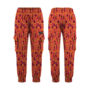 Pantalon Cargo décontracté de sport pour hommes 100% coton de haute qualité solide taille élastique droite multi-poches Logo personnalisé - Product Image 4