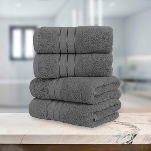 Turkish Jacquard Luxury <b>Bath</b> <b>Towel</b> <b>Set</b> Soft Plush Quick Dry Hand <b>Towels</b> Eco-Friendly 4-Piece <b>Set</b> for Bathroom or Beach - Product Image 5