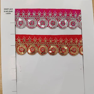 Dentelle brodée florale colorée et vibrante avec un design complexe pour la mode, l'artisanat et la décoration intérieure - Product Image 1