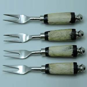 Juego de cubiertos con mango de cuerno Ruff de acero inoxidable negro de alta calidad, utensilios de mesa de nuevo estilo para bodas - Product Image 2