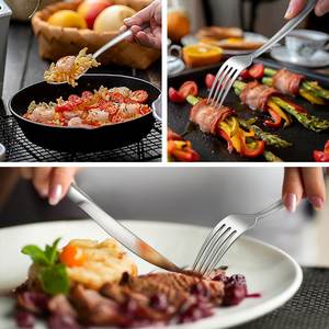 Ensemble de couverts en acier inoxydable de conception fantaisie avec poignée en émail blanc pour la maison et le mariage ensemble de couverts de vaisselle de table - Product Image 5