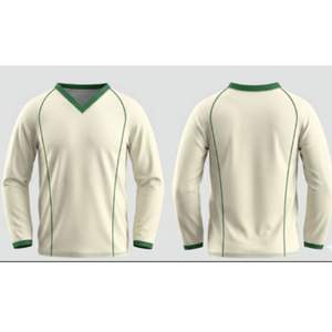 T-shirt personnalisé à motif cricket, manches longues, sans ourlet, doublure en polaire épaisse Cooltech, séchage rapide, imperméable, antibactérien, extensible - Product Image 2