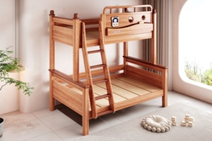 Mid-century Mahogany <b>Wood</b> <b>Bunk</b> <b>Bed</b> for Family Bedroom - Product Image 5