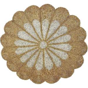 Sets de table vintage écologiques en perles 100% faits à la main durables personnalisables de forme ronde pour la décoration de mariage à domicile - Product Image 1