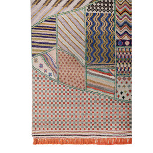 Tapis Manchaha Lev-715 en laine et soie de bambou noué à la main, 9x12, rectangulaire, motif patchwork, pour la maison, le couloir, la chambre, tapis Jaipur - Product Image 4