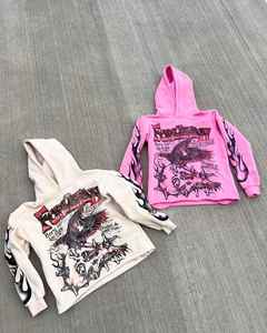 Sudadera con capucha estampada con gráfico personalizado, Sudadera con capucha con estampado de hip-hop callejero, Sudadera con capucha versátil informal a la moda para hombre - Product Image 2