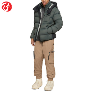 Vente en gros de doudoune pour hommes pour adultes de bonne qualité en toile longue tenue d'hiver avec col à capuche décoration de poche tailles supérieures à 4XL - Product Image 2