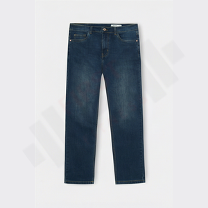 Jeans en denim pour hommes de qualité supérieure, coupe décontractée, taille moyenne, pantalon droit, délavage moyen, patchwork vintage, vente en gros - Product Image 1