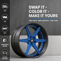 Jantes forgées en deux parties, cinq branches bleues, corps noir, 18, 19, 20, 21 pouces, 5x112, 5x114.3, 5x120, BMW X5