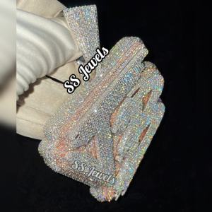 Collar de moissanita de diamante de rapero pesado personalizable, colgante de estilo HipHop para hombre, joyería personalizada con inicial de nombre grande para hombre - Product Image 3