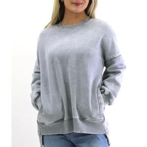 2025 nouveau Style coton polaire prix usine lavage acide sweats pour femmes décontracté coupe ample femmes sweat pour adultes - Product Image 1