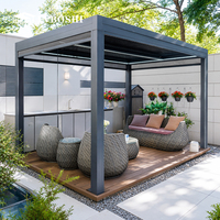 DIY Aluminium Bioklimatische Motorisierte Einziehbare Lamellendach-Pergola mit Pulverbeschichtung Moderne Balkon-Außenpergola