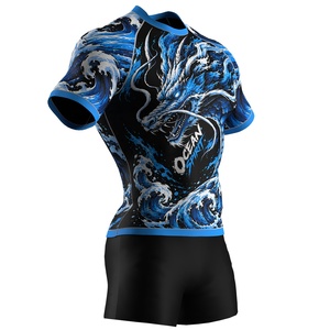 Maillot de compression BJJ unisexe premium, manches courtes, polyester et élasthanne, respirant, séchage rapide, antibactérien, UPF50+, vêtements d'entraînement - Product Image 6
