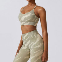 Fabricant de vêtements de sport à marque privée – Ensemble respirant et à séchage rapide pour femme, taille haute, imprimé camouflage par sublimation, écoresponsable