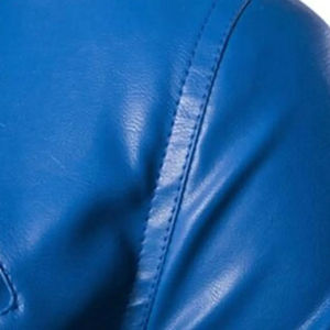 Nouvelle veste en cuir décontractée de couleur unie pour hommes et veste en cuir Streetwear coupe confortable à la mode - Product Image 4