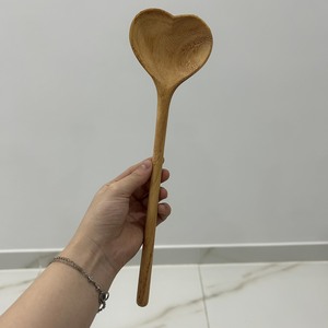 ราคาโรงงานเป็นมิตรกับสิ่งแวดล้อมสร้างสรรค์รูปหัวใจช้อนไม้ไผ่ชุดอุปกรณ์ทําอาหาร - Product Image 4
