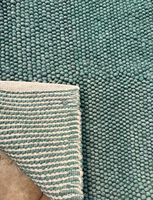 Tapis d'appoint abstrait en laine et coton tissé à la main, à poils ras, antidérapant, antibactérien, extra épais, vert sarcelle, écologique, le plus vendu