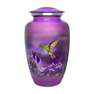 โกศใส่เถ้ากระดูกทำมือสำหรับคนโกศโลหะสีขาวสำหรับส่งเถ้ากระดูกจากอินเดีย - Product Image 2