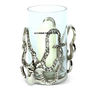 Luxury Silver Antler Design Metal Decorative High Demand Festival and Wedding Use <b>Glass</b> <b>Candles</b> <b>Holders</b> - Product Image 6