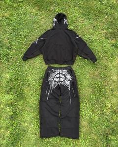 Nouveau hiver sweat à capuche ensembles hommes mode polaire rouge sweats à capuche noir marque pantalon décontracté survêtement costume survêtement sweat femme pull - Product Image 4