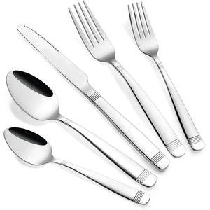 Juego de cubertería portátil de acero inoxidable con mango grueso, Set de cubertería con palillos y cucharas - Product Image 5