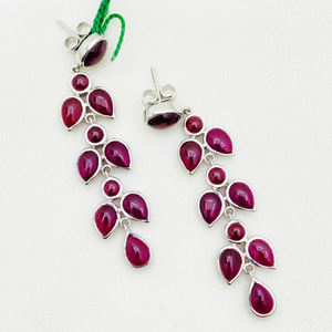 High Quality 925 Sterling Silver Garnet Drop <b>Earrings</b> Available in Bulk for <b>Fashion</b> Accessory Lovers - Product Image 1