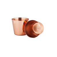 Ensemble de 4 pièces verre à liqueur en cuivre de couleur or rose martelé pour l'utilisation de bar d'hôtel à boire de bière de vin