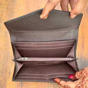 Nuevas carteras de piel de vaca hechas a mano y cuero mecanizado a mano para mujer, elegante Cartera de vaquera de alta calidad personalizada de cuero genuino - Product Image 5