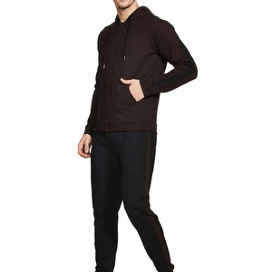 Men's Full <b>Zip</b> <b>Hooded</b> Sweatshirt Solid Color Cotton Casual Tracksuit With Side Pockets Autumn Wear Regular Fit - Product Image 3
