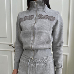 Baggy Distressed Embroidery Track Cotton Sweat <b>Stacked</b> Flare Pants Women - Product Image 5