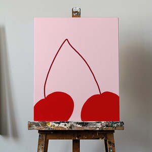 Diseño Minimalista de Papel con Motivo de Naturaleza Muerta, Dueto de Cerezas de Athene Fritsch - Product Image 4