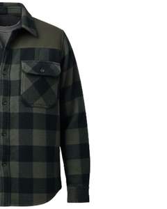Men Plaid <b>Check</b> Shirt Jacket Long Sleeve Button Down Casual Flannel <b>Overshirt</b> Style Dark Green Olive Color Manufacture Wholesale - Product Image 4