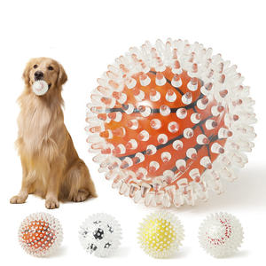 Gran oferta, bola masticable interactiva, juguete para perros, elástico, chirriante, limpieza de dientes puntiagudos, juguete de entrenamiento al aire libre hecho de silicona de goma duradera - Product Image 1