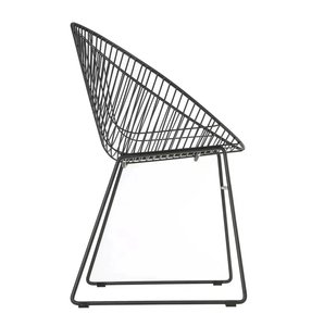 Chaise en fil métallique à usage multiple enduit bleu royal Chaise en métal robuste construite pour les espaces de vie intérieurs décoratifs - Product Image 3