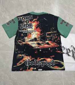 OEM Full Printed Back-Front <b>Men</b> T-Shirts High Street Style High Quality Organic <b>Cropped</b> Cotton T-Shirt Luxury Brand <b>Top</b> Quality - Product Image 3