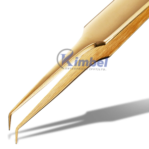 Pince à épiler professionnelle en acier inoxydable légèrement incurvée pour extensions de cils, approvisionnement direct d'usine - Product Image 4