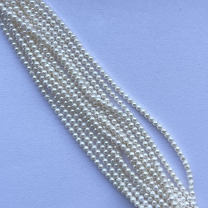 Perles d'eau douce naturelles blanches et jaunes de 2 mm et 3 mm, qualité AAA, certifiées IGI, brins lisses, création de bijoux, meilleur prix de gros pour - Product Image 4